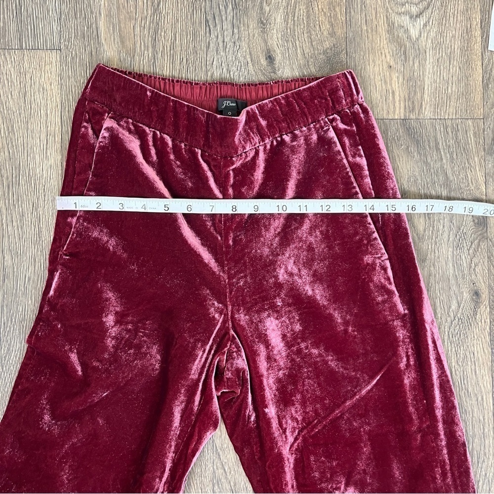J.Crew Women’s Size 0 Crushed Velvet High Rise Cropped Wide Leg Trousers Pants - Picture 9 of 15